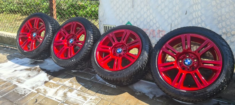felgi alufelgi aluminowe 8x17 et34 mpakiet e90 e46 red piekne malowane
