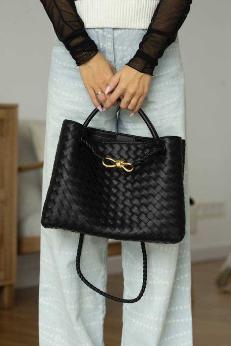 Сумка-тоут Bottega Veneta Andiamo з чорної шкіри.Сумка Ботега.ЛЮКС