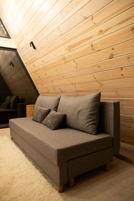 Відпочинок в AFrame будинку з сауною, альтанкою, мангалом в Денишах