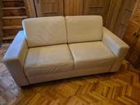 Skórzana sofa 2-osobowa w kolorze kremowy