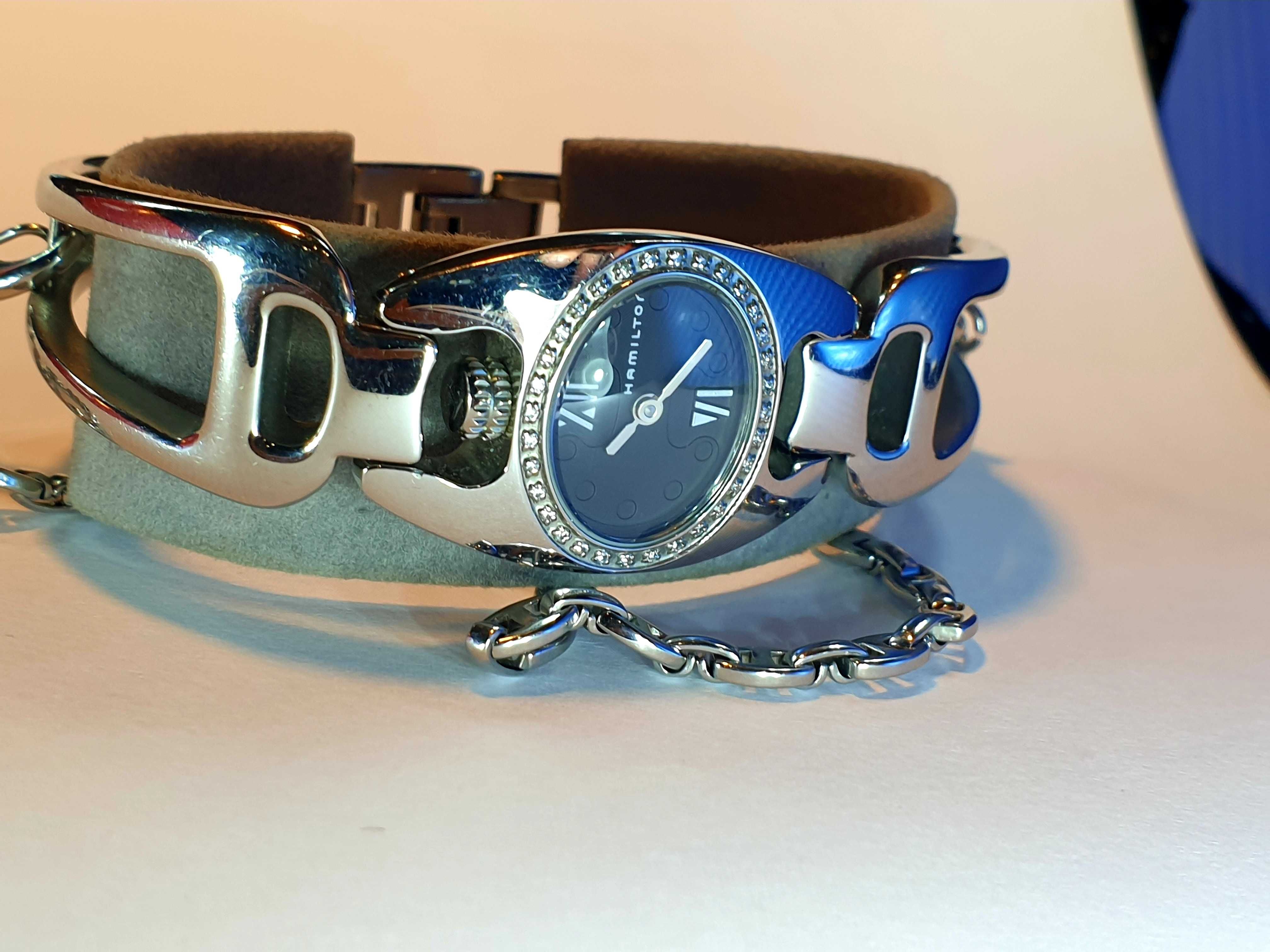 Hamilton 6379 piekny damski zegarek kwarcowy z kryształem svarowskiego