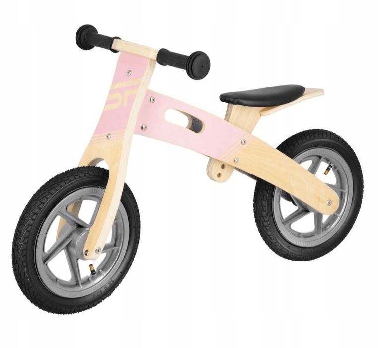 Drewniany  Rowerek Biegowy Dla Dziewczynek