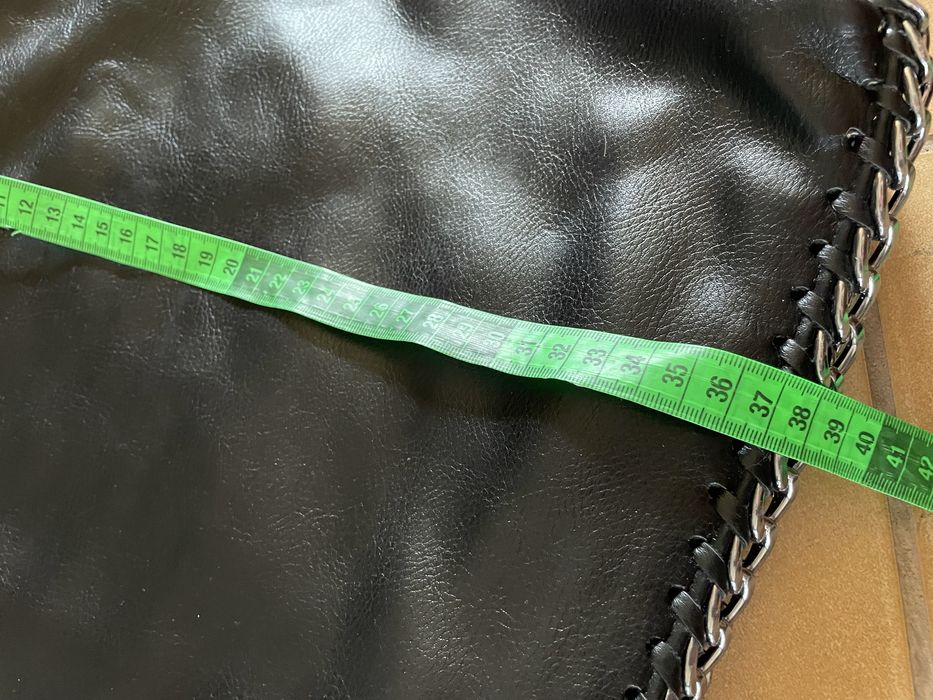 Czarna torebka shopper bag łańcuchy imitacja Stella
