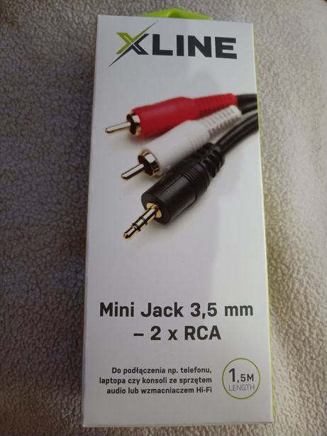 Mini Jack kabel 3.5 mm 2 x RCA przewód do laptopa telefonu konsoli