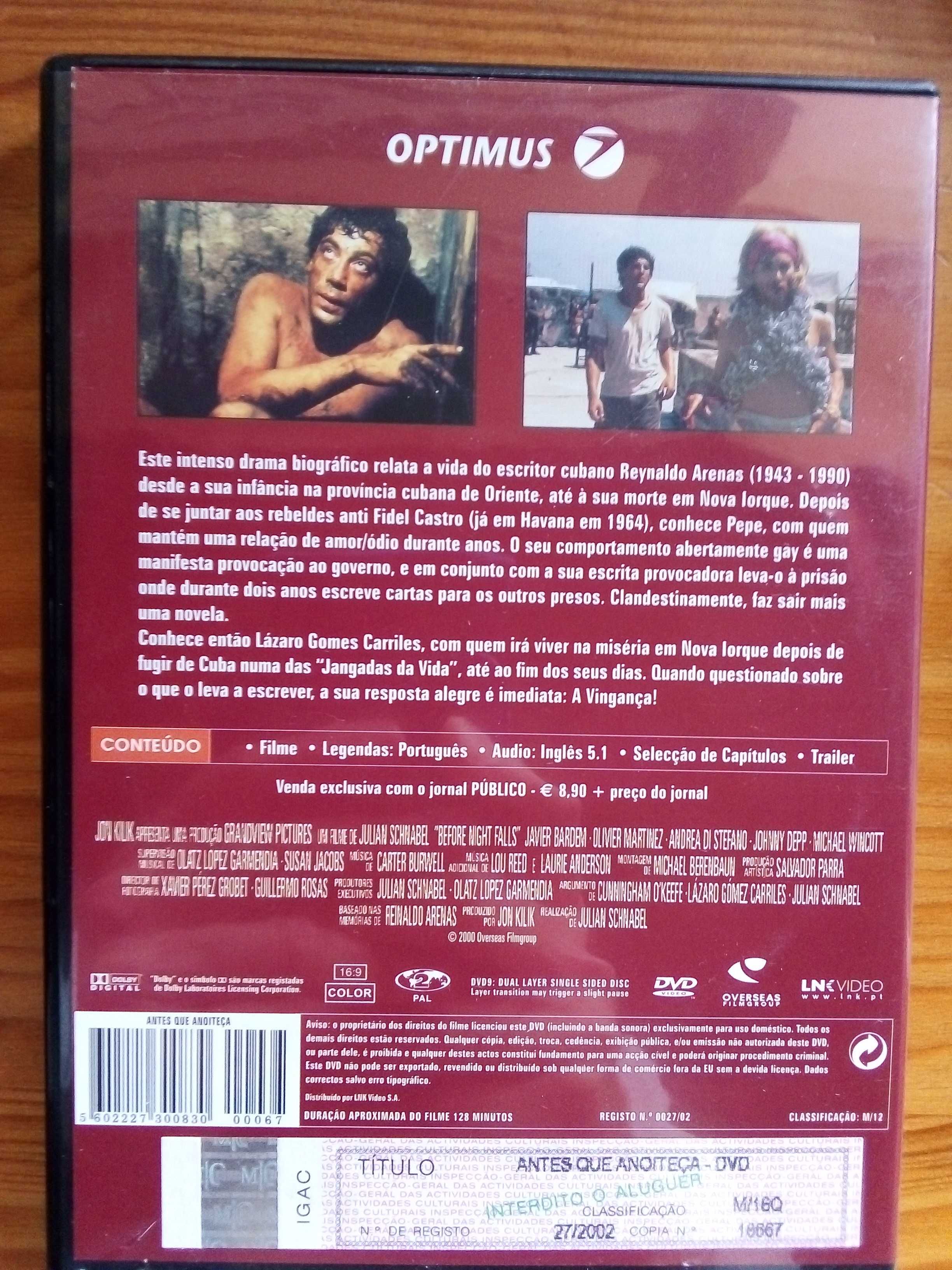 Antes que Anoiteça, Julian Schnabel, Javier Bardem, Johnny Depp