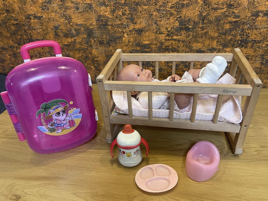 Лялька Antonio Juan Іспанія ОРИГІНАЛ. Коляска, речі, кроватка.