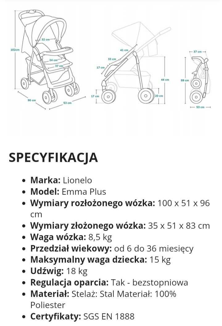 Wózek spacerowy Lionelo Emma Plus