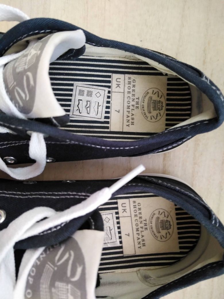 Trampki, Conwerse Tenisówki Orginal Dunlop granatowo białe