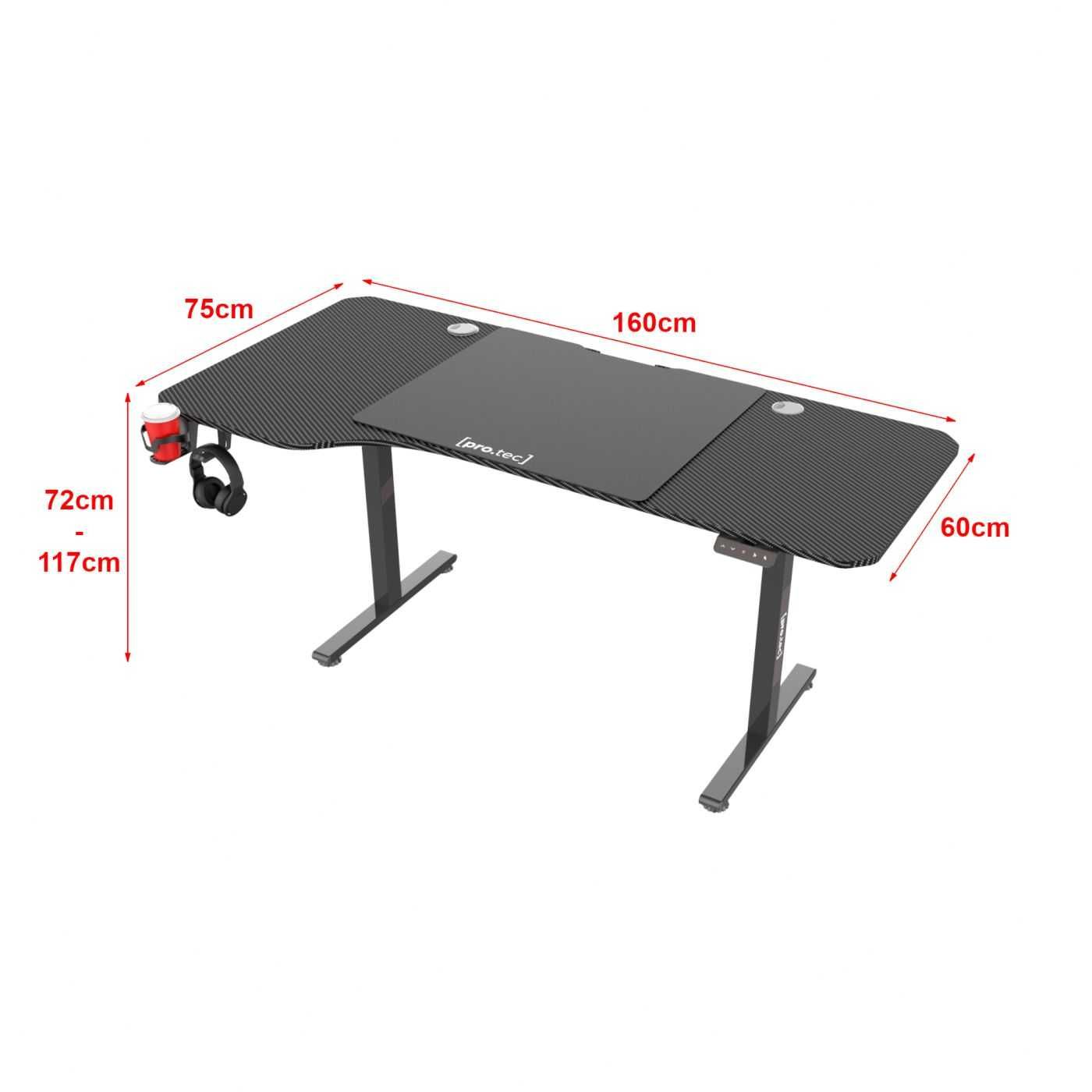 Mesa ajustável elétrica em altura 160 x 75 cm (mesa sentada ou em pé)