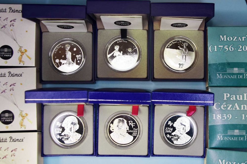 2 Zestawy 3 x 10 Euro mały Książę 2015 Mennica Francuska, Srebro