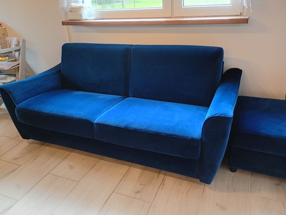 Kanapa/sofa Emma Agata meble. Stelaż włoski.+ pufa ze schowkiem gratis