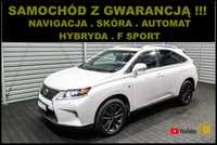 Lexus RX F SPORT + Hybryda = 299 KM + Salon POLSKA + 100% SERWIS !!