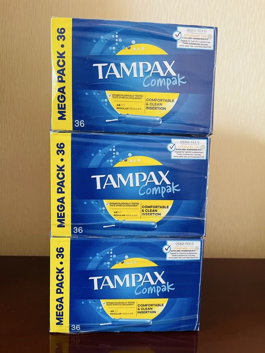 Тампони TAMPAX compax, regular, mega pack 36