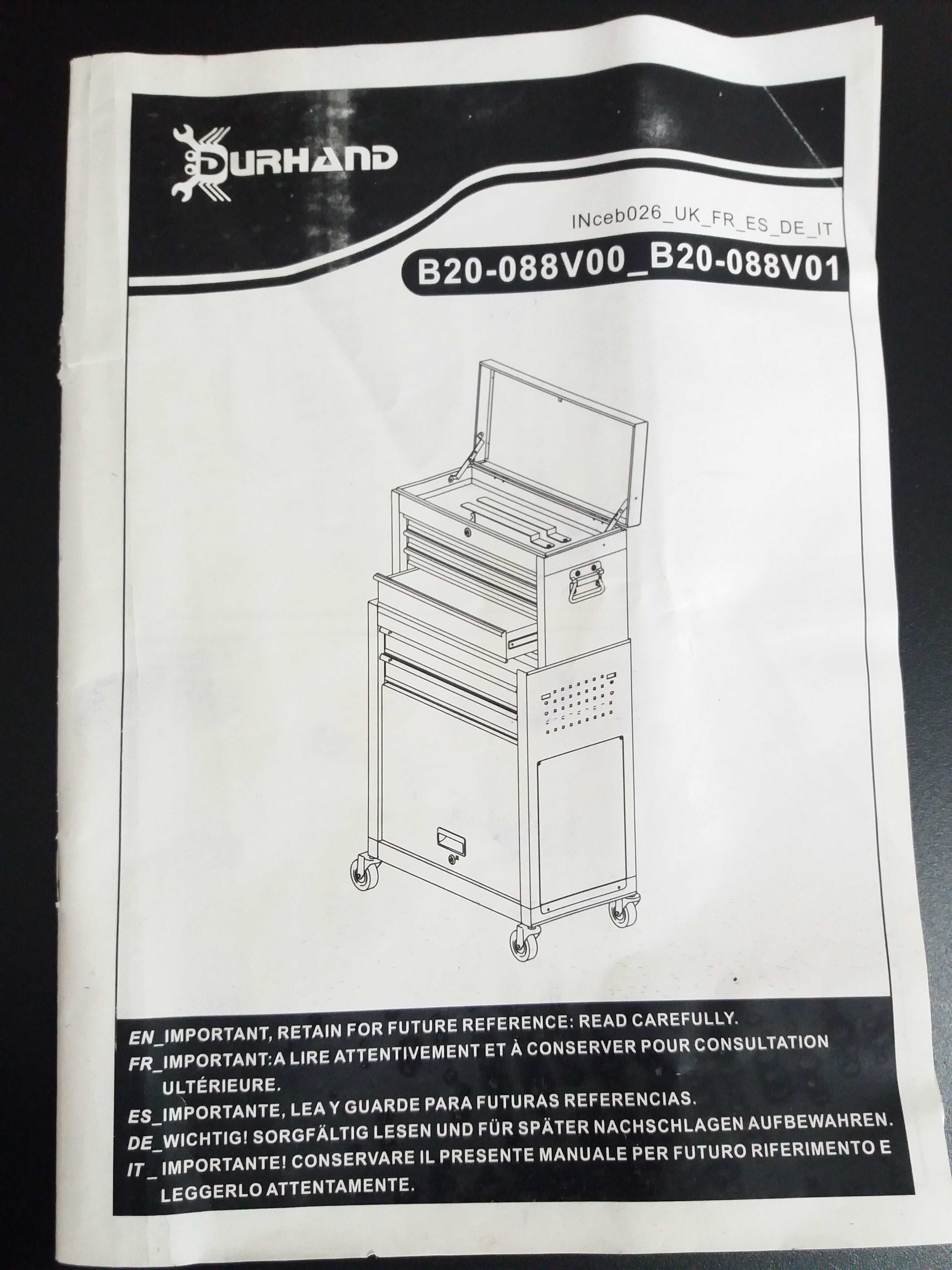 Carro de Ferramentas Novo Conjunto de 2 partes. 108cm x 62cm x 33cm