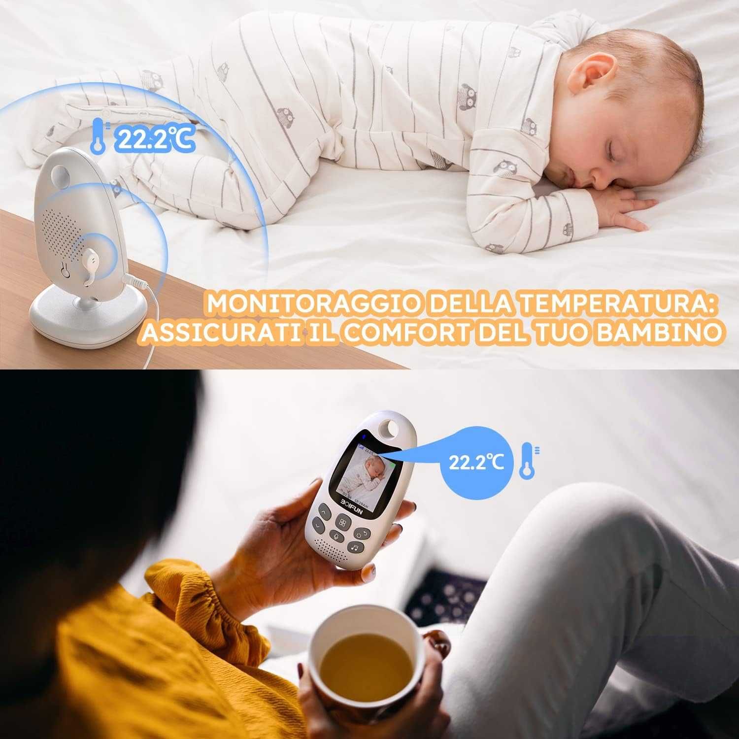 Відеоняня радіоняня BOIFUN VB610 мікрофон нічне бачення температура