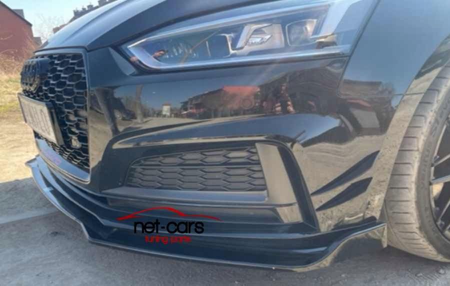 Spoiler dokładka zderzaka przód AUDI A5 F5 B9 20- S Line czarny połysk