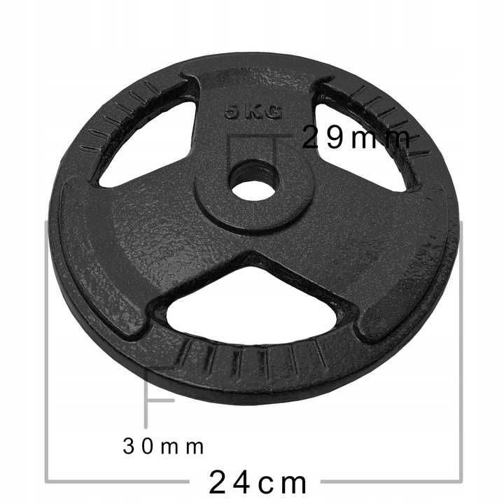 Obciążenie żeliwne 2x5kg talerz 28mm zestaw 10kg kierownica hantla