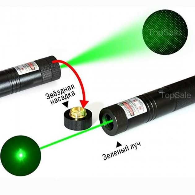 Лазерная указка 303 до 1000мВт зеленый лазер 532nm аккумулятор 1х18650