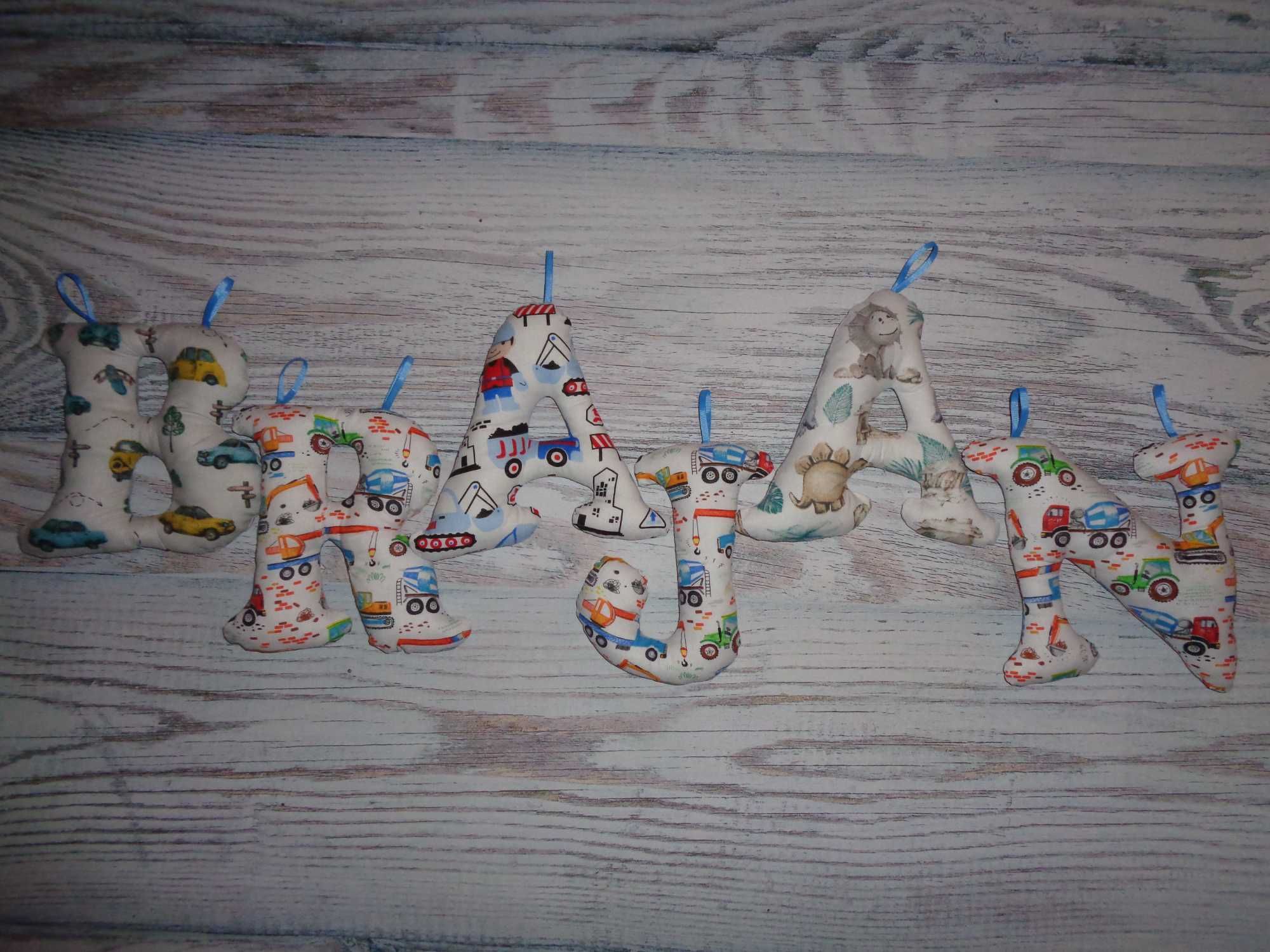 Literki bawełna dekoracja Imię Dziecka