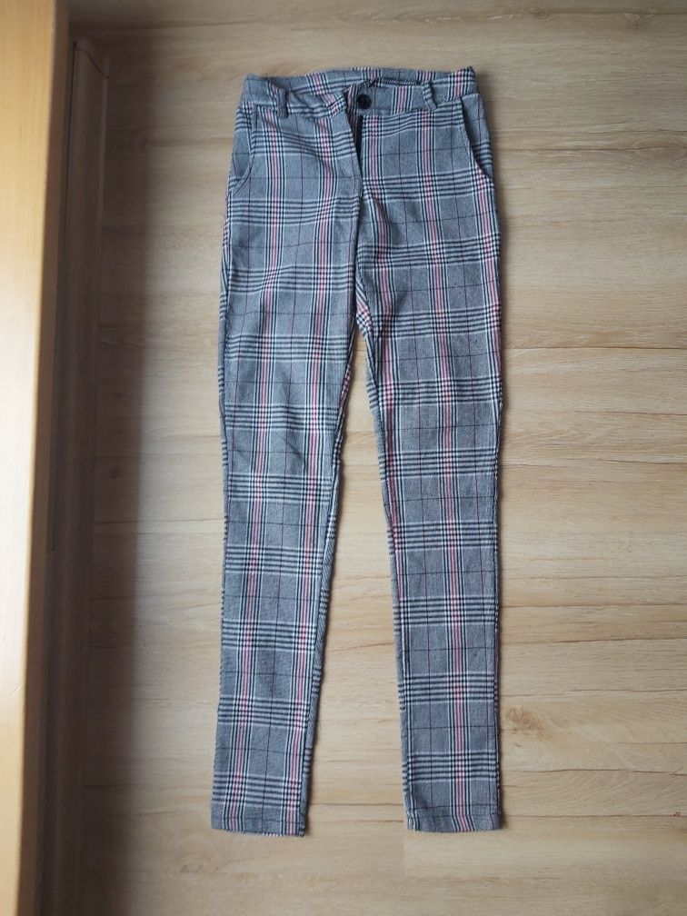 Szare spodnie damskie w kratę r. XS/S New Collection
