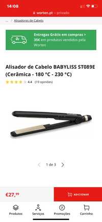 ALISADOR de Cabelo Babyliss PARIS usado