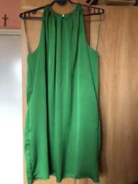 Sukienka Zara Basic zielona z zamkiem rozmiar M
