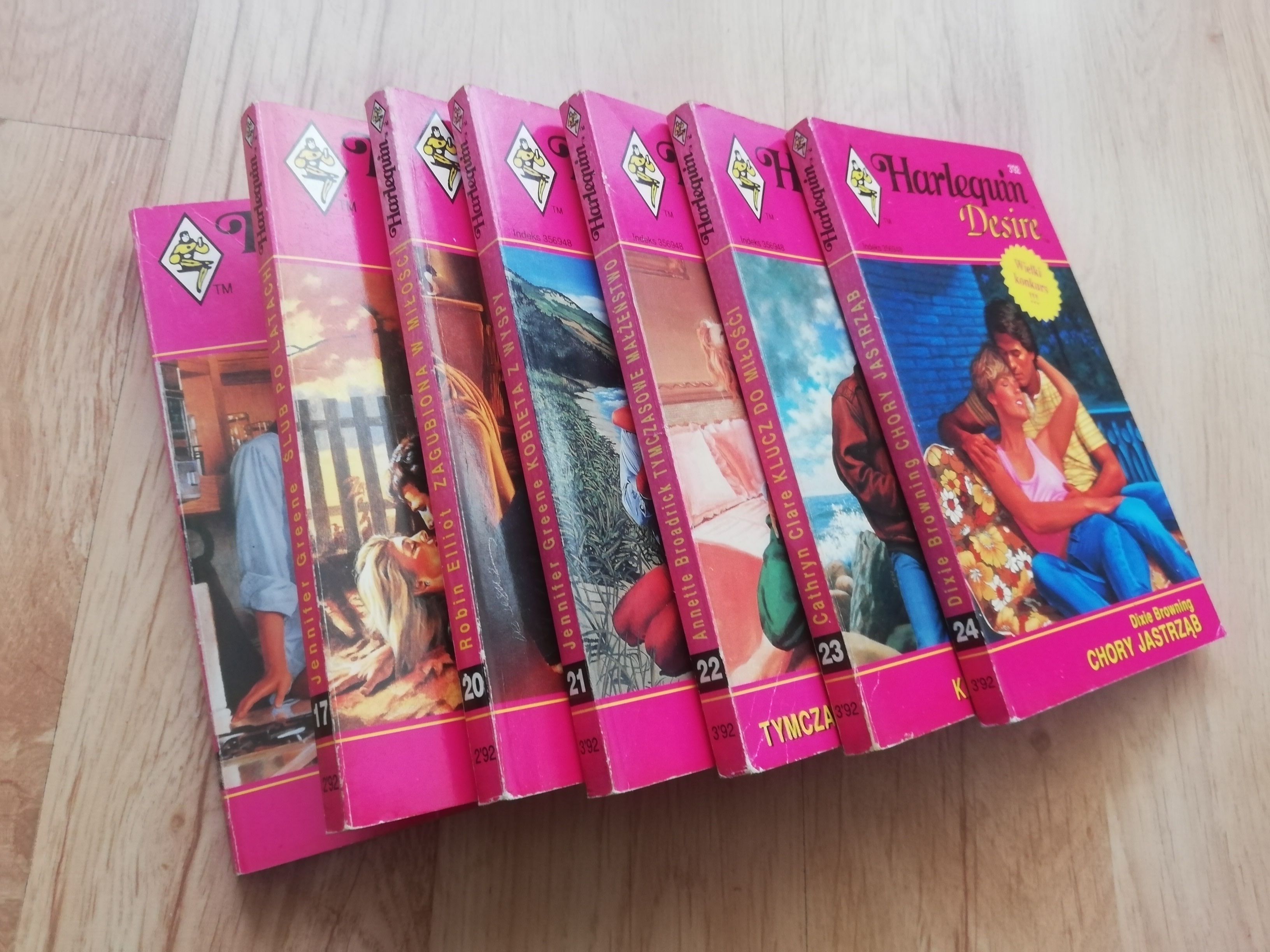 Harlequin Desire 7 numerów książek książki 1992 92 rok retro vintage