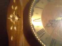 Zegar ścienny ręcznie zdobiony drewno folk