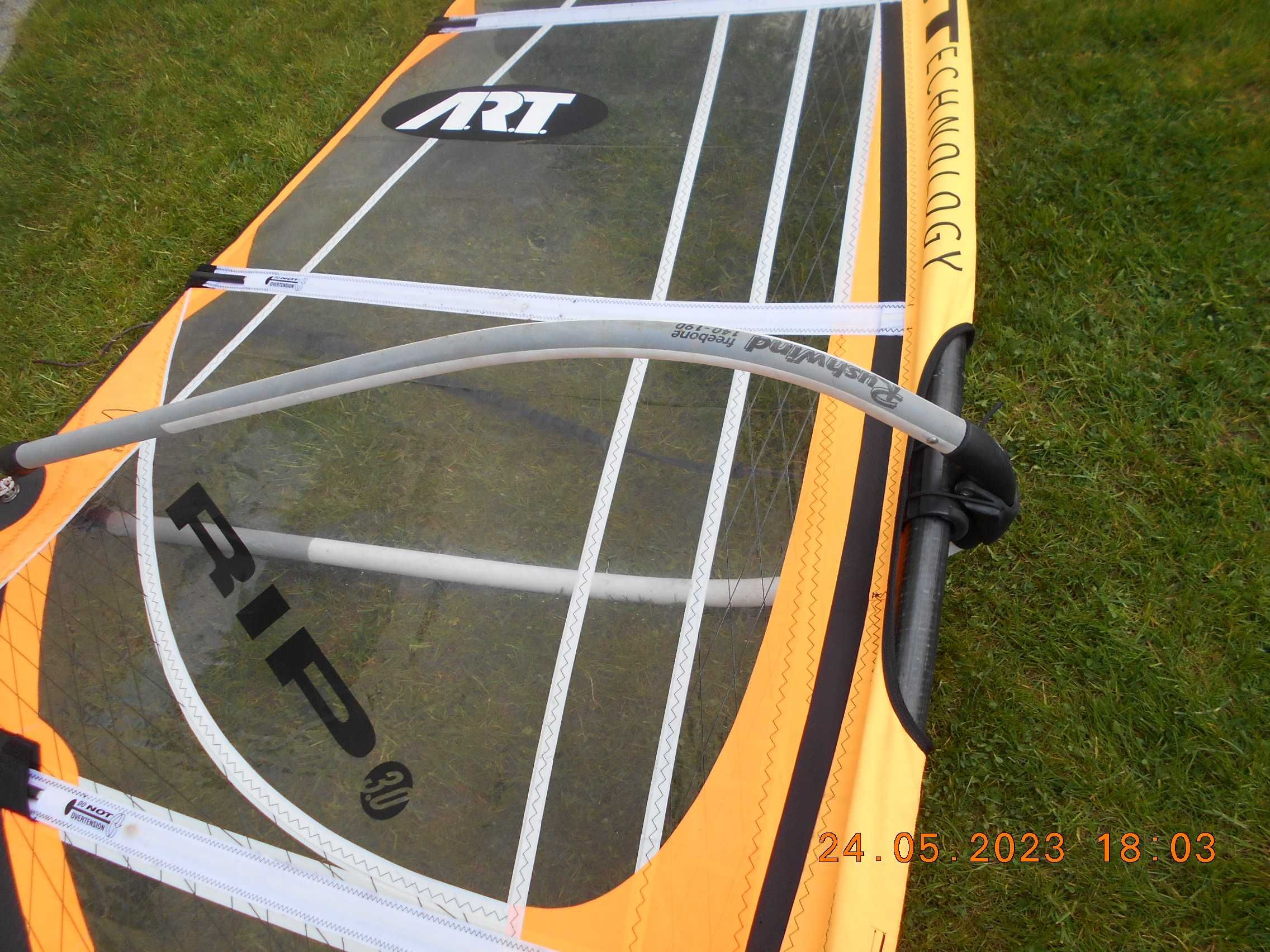 zetaw windsurfingowy do nauki dla kogoś o wadze 65 kg