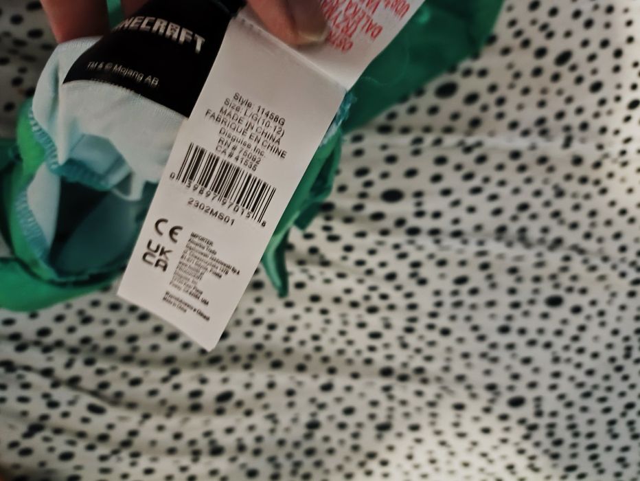 Kostium strój przebranie bal Minecraft creeper diamentowa zbroja 140