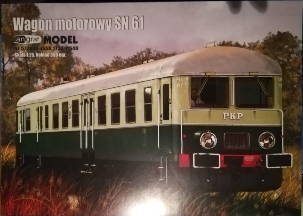 Wagon motorowy SN 61 1:25 model kartonowy angraf