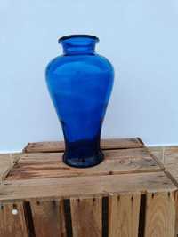 Art Glass duży kobaltowa niebieski wazon hiszpański Made in Spain
