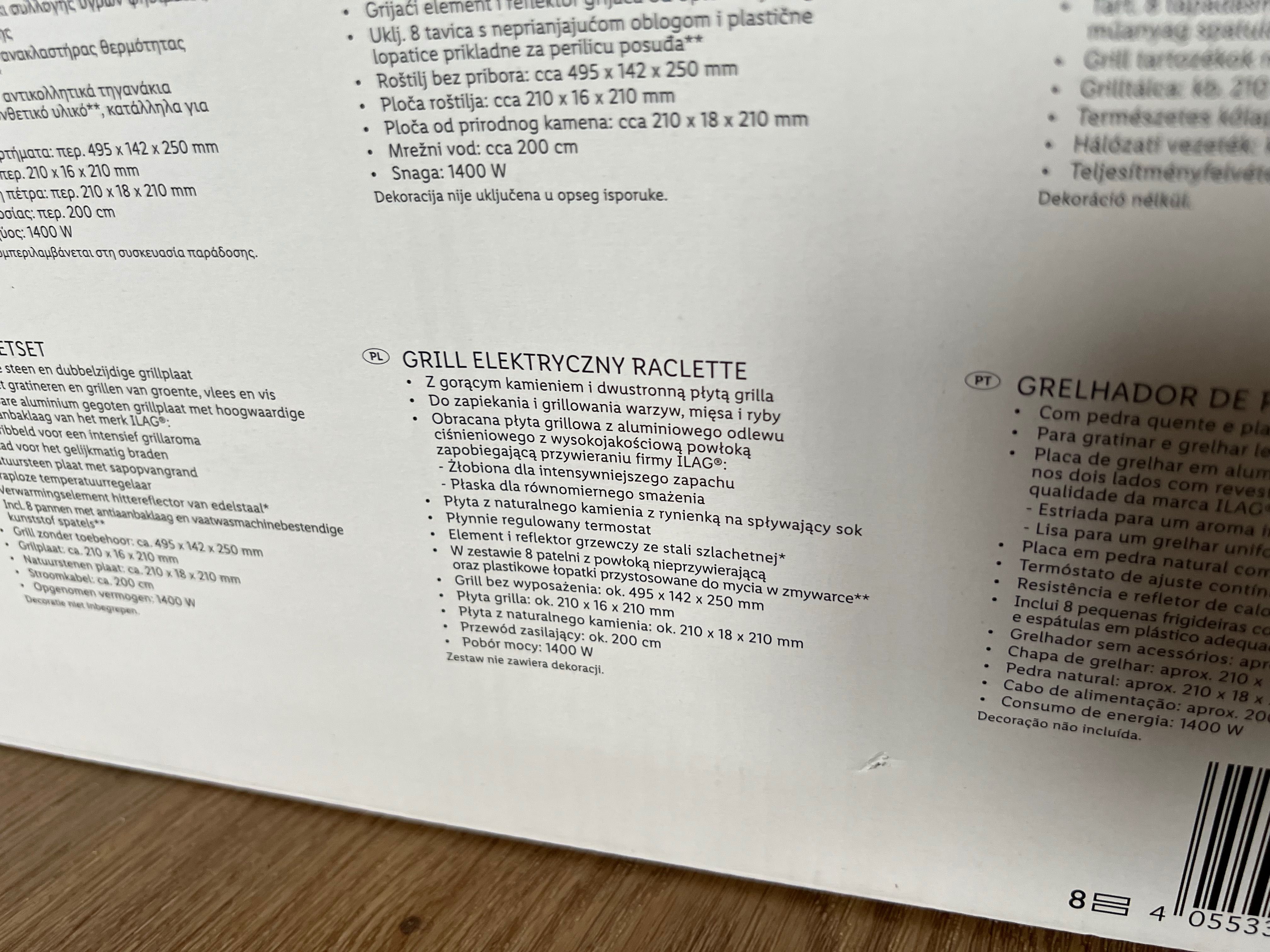 Grill do raclette silver crest