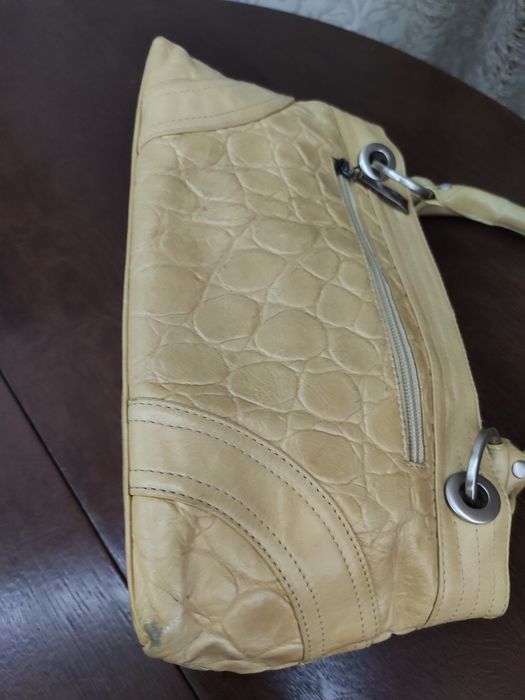 Сумка натуральная кожа 33х17 бежевая
