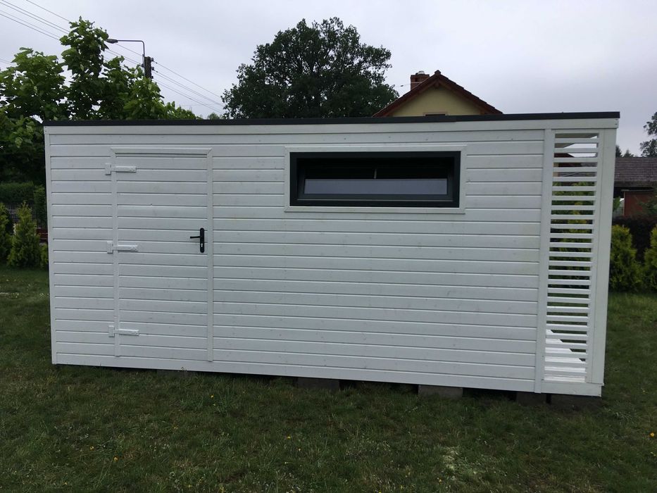 Domek ogrodowy Alex 4,5 m x 3 m z drewutnią
