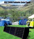 Painel Solar Dobrável Portátil 100W 18V ou 200W 18V