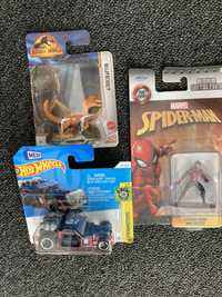 Na prezent: nowe! samochód hot wheels, dinozaur i figurka Spiderman