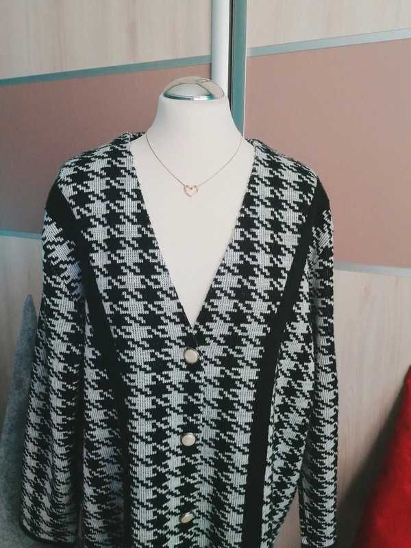 Wyprzedaż szafy! Sweter kardigan Butik XXL  krata elegancki