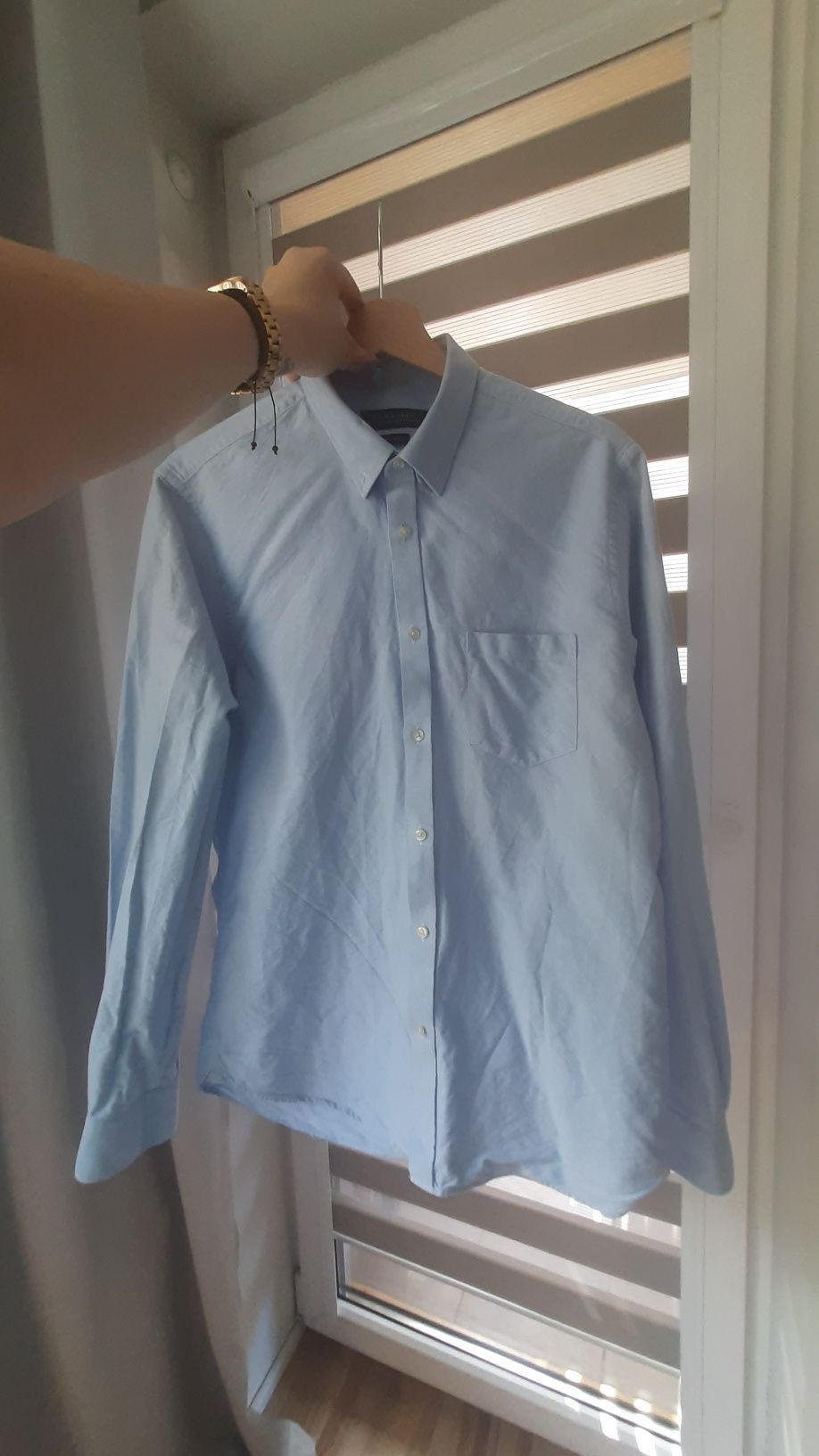 Koszula błękitna zara slim fit L