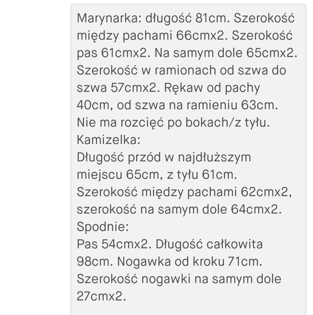 Garnitur XXL czarny marynarka kamizelka spodnie wesele impreza komplet