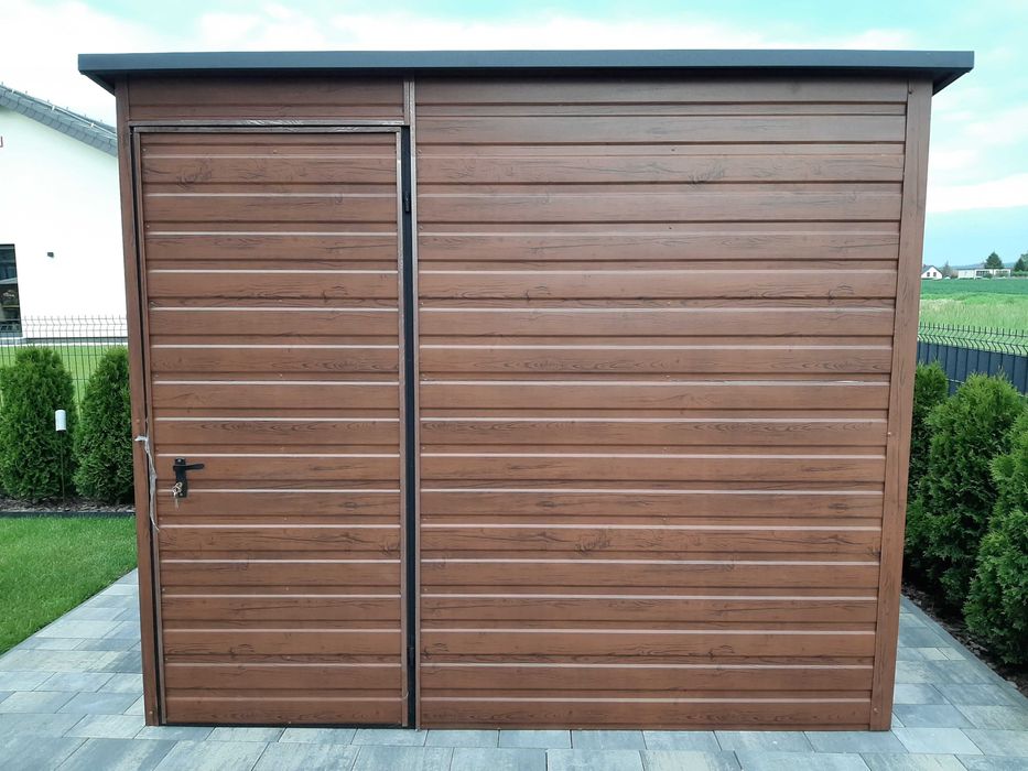 Garaż Blaszany Grafitowy do ogrodu / na działkę - Schowek  - Maj-Blach