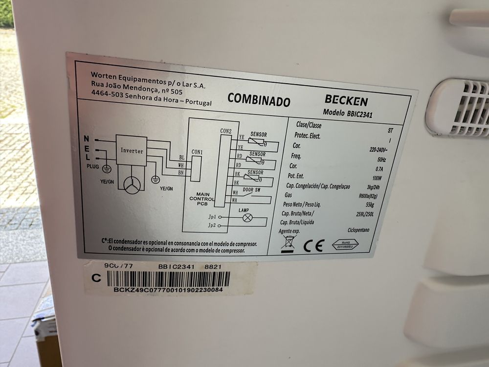 Frigorico Encastre Becken BBIC2341 com garantia