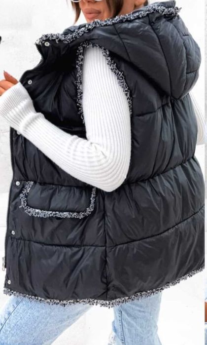 Kamizelka pikowana bezrękawnik damski S