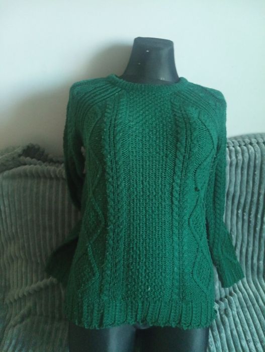 Zielony szmaragdowy sweter damski S