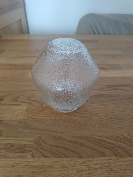 Klosz szklany PRL z gwintem bez uszczelki