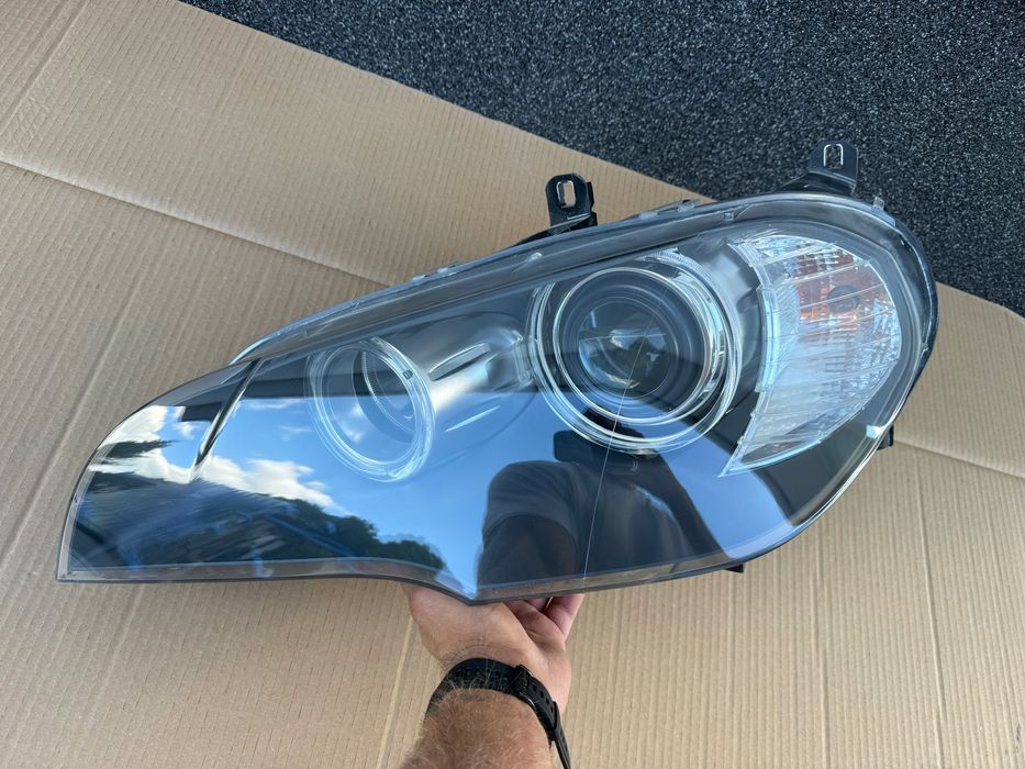 bmw x5 e70 06- lampa przod lewa ladna demontaz zwykla soczewka h7 eu