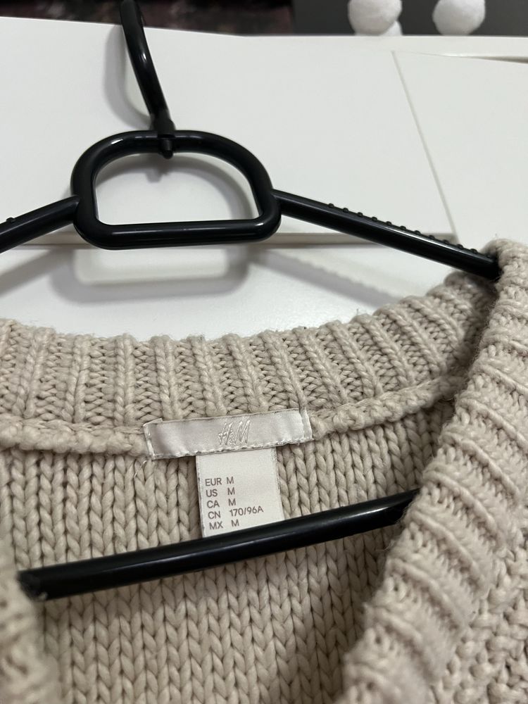 Sweter h&m beżowy gruby