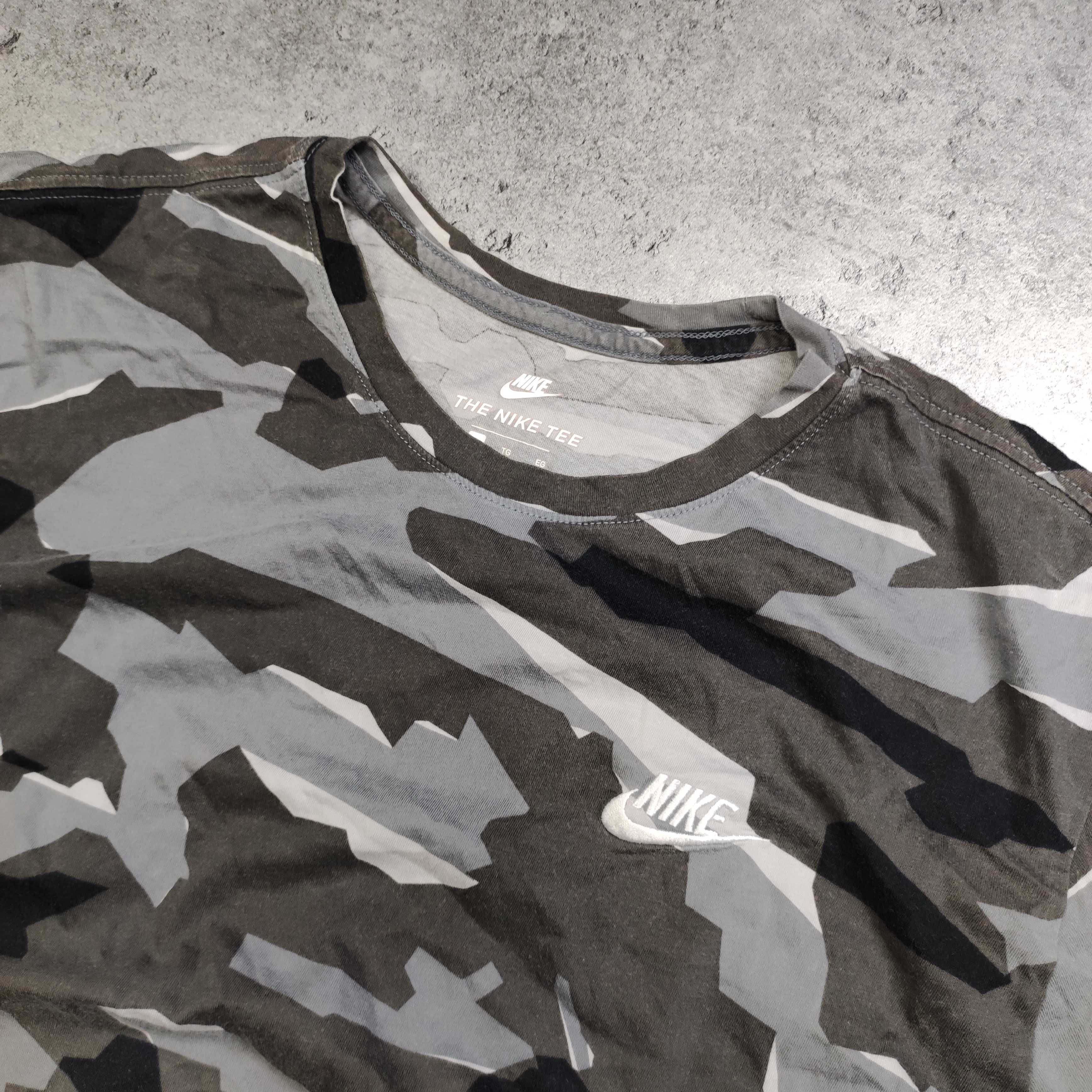 MĘSKA Koszulka Bawełna Moro Camo Kamuflaż Bawełna sportowa Nike Logo