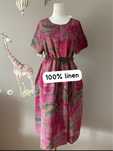 Nowa lniana sukienka midi sukienka z lnu oversize 44 xxl wygodna