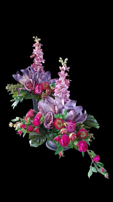 Kwiaty piankowe komplet wiązanka na grób cmentarz pomnik